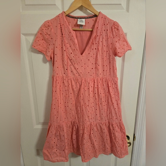 Knox Rose Dresses & Skirts - Knox Rose Pink Eyelet Short Summer Dress Size XS